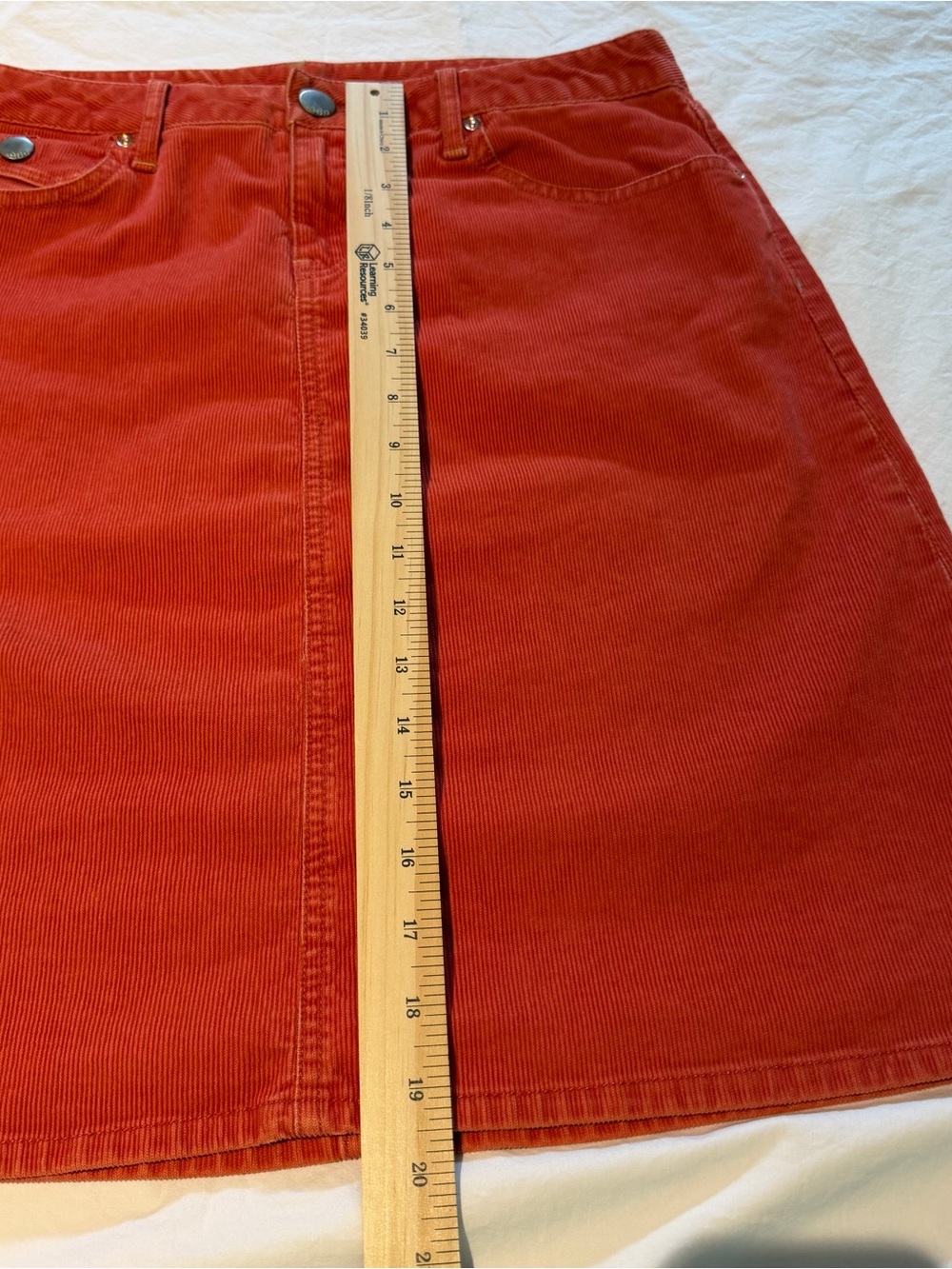 Vintage Gap 1969 corduroy Women’s Skirt in Rust 4/27 - Picture 7 of 10